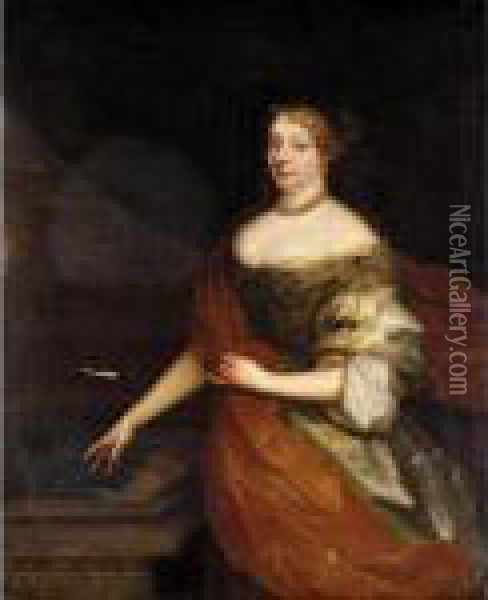 Portrait Of Lady Margaret Leslie, Daughter Of John, 6th Earl Of Rothes Oil Painting - Sir Peter Lely