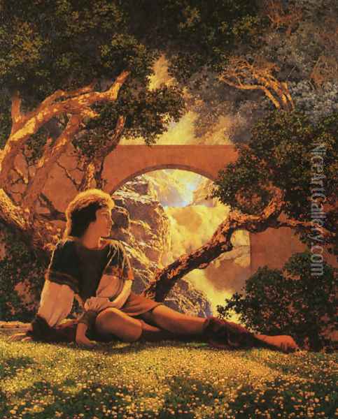The Knave of Hearts in the Meadow Oil Painting - Maxfield Parrish