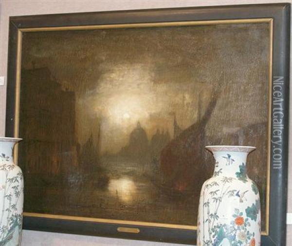 Venetian Moonlight Oil Painting - George Henry Bogert