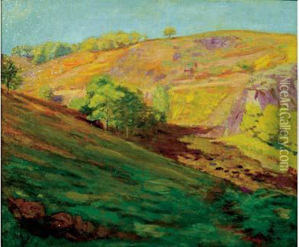Paysage De La Creuse, Vers 1908 Oil Painting - Armand Guillaumin