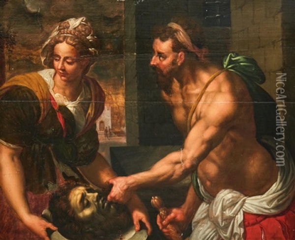 Salome With The Head Of St John The Baptist Oil Painting - Jacob De Backer