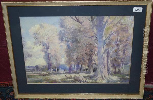 Landscape Study Oil Painting - George Robert Rushton