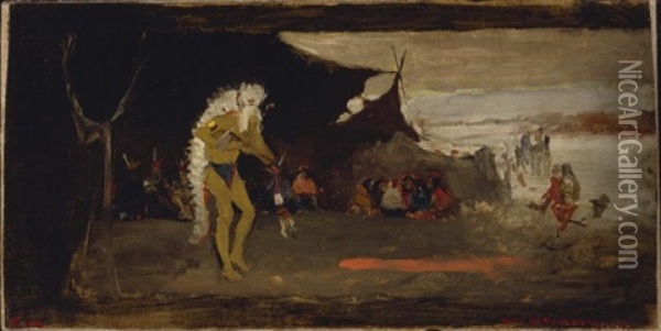 Dance Scene Oil Painting - George de Forest Brush