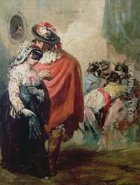 Masquerade Oil Painting - Eugenio Lucas y Padilla