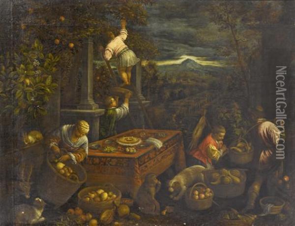 Allegory Of The Earth Oil Painting - Leandro Bassano