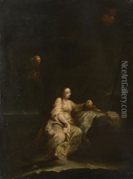 La Madeleine Penitente Oil Painting - Giuseppe Maria Crespi