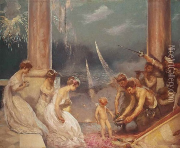 Homage To Cupid Oil Painting - Gaston La Touche