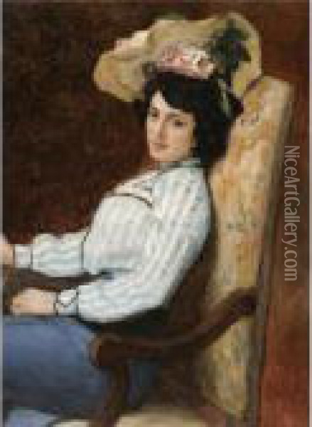 Portrait Of Maria Bauer-sorokoumovskaya Oil Painting - Nikolai Petrovich Bogdanov-Belsky