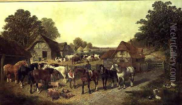 An English Homestead 2 Oil Painting - John Frederick Herring Snr