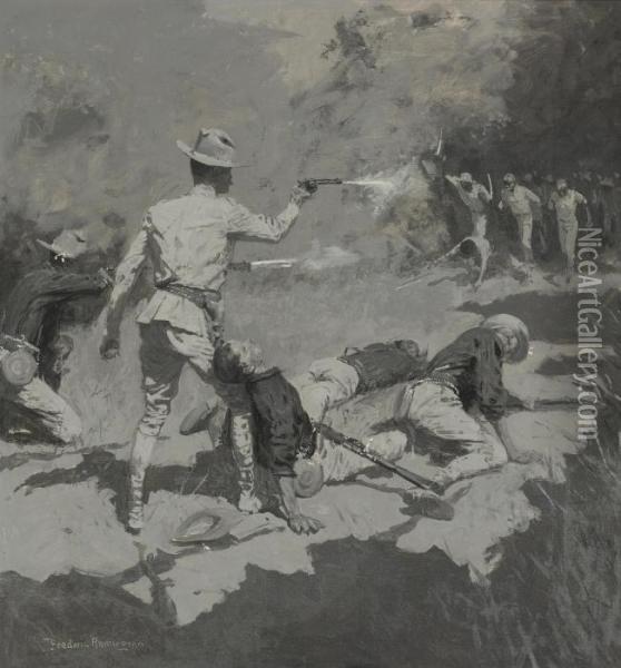 The Last Stand Oil Painting - Frederic Remington