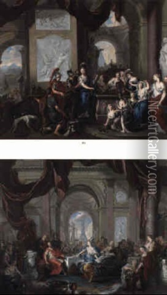 Achille Decouvert Parmi Les Filles De Lycomede Oil Painting - Ottmar Elliger the Younger