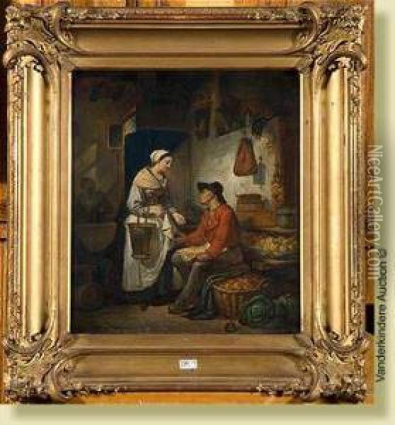 Le Marchand De Fruits Oil Painting - Jean Baptiste Van Eycken