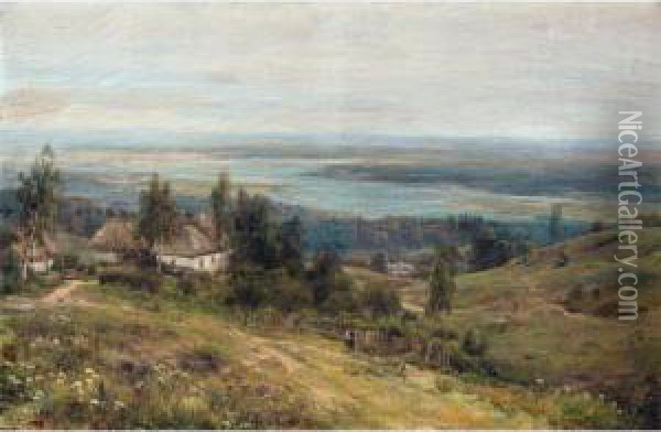 The Dniepr Valley Oil Painting - Ivan Avgustovich Vel'ts