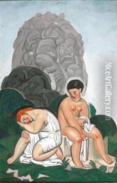 Baigneuses Cubistes Oil Painting - Jules Oury, Dit Marcel-Lenoir