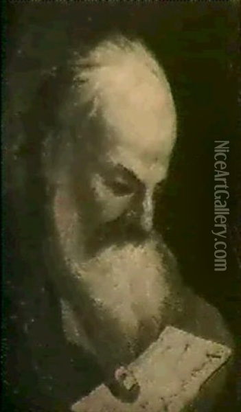 Zwei Apostelkopfe Oil Painting - Christian Wilhelm Ernst Dietrich