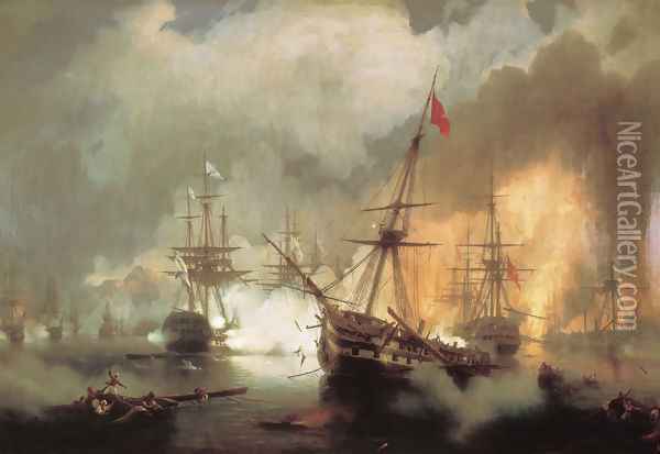 Battle of Navarino Oil Painting - Ivan Konstantinovich Aivazovsky