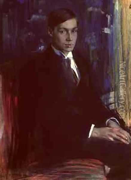 Portrait of Boris Pasternak 1890-1960 1917 Oil Painting - A. A. Murashko