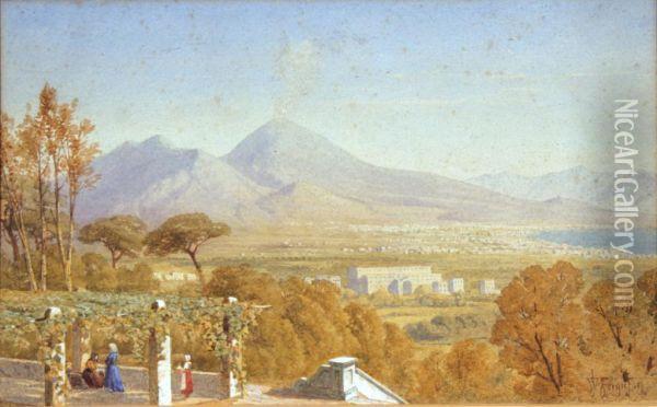 Napoli Con Vesuvio Oil Painting - James Ferguson