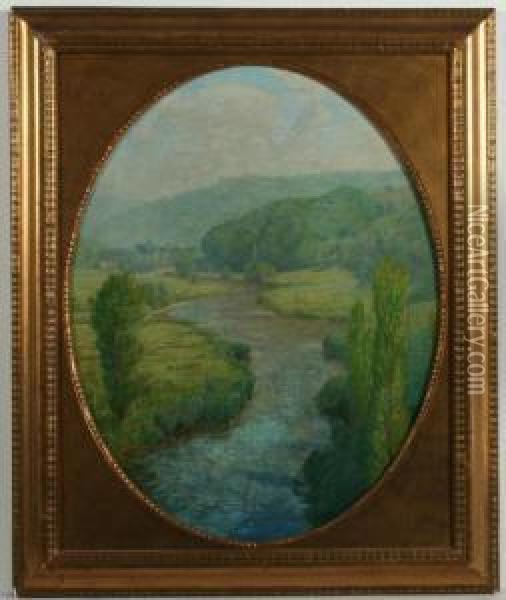 Daruber Oil Painting - Gustav Schonleber