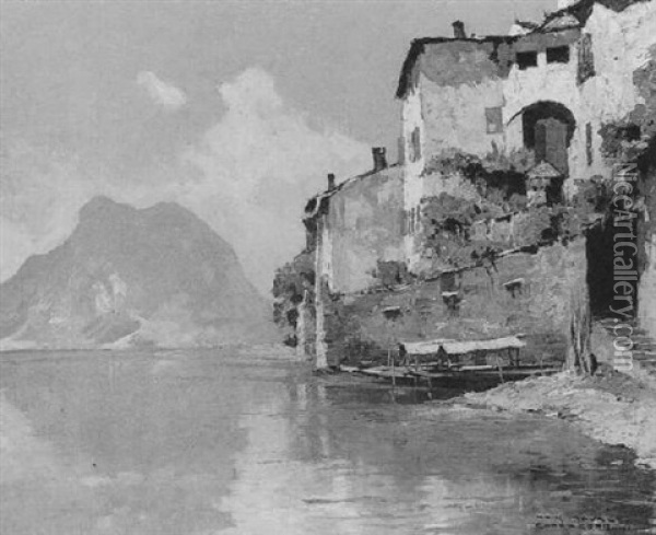 Ansicht Vom Lago Maggiore Oil Painting - Hans Maurus