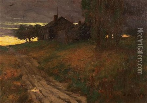 An Old New England Farmhouse Oil Painting - Ben Foster