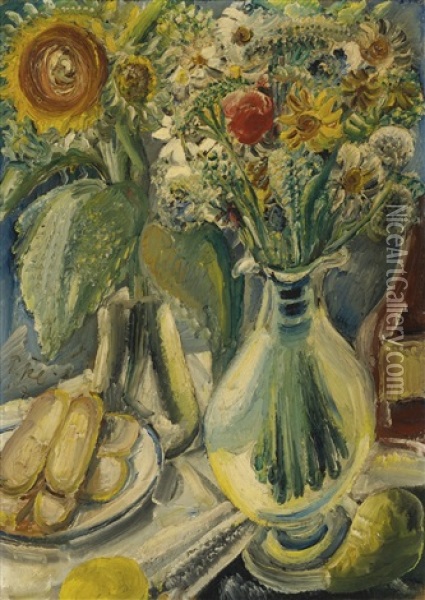 Feldblumen (field Flowers) Oil Painting - Paul Kleinschmidt