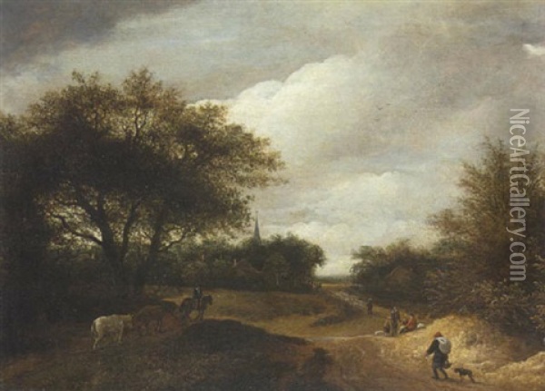 Haarlemer Landschaft Oil Painting - Guillam Dubois