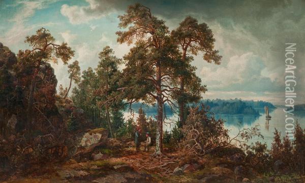 Underthe Pine Tree Oil Painting - Anders Kallenberg