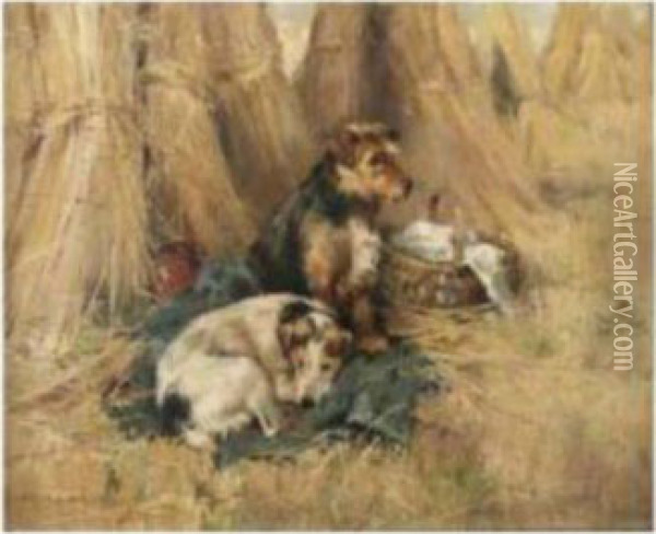 The Harvester's Companions Oil Painting - Philip Eustace Stretton