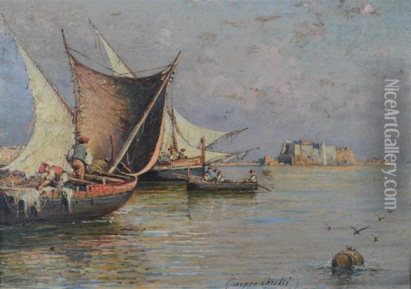 Bay Of Naples Oil Painting - Giuseppe Carelli