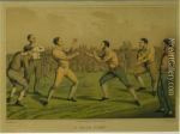 A Prize Fight Oil Painting - Henry Thomas Alken