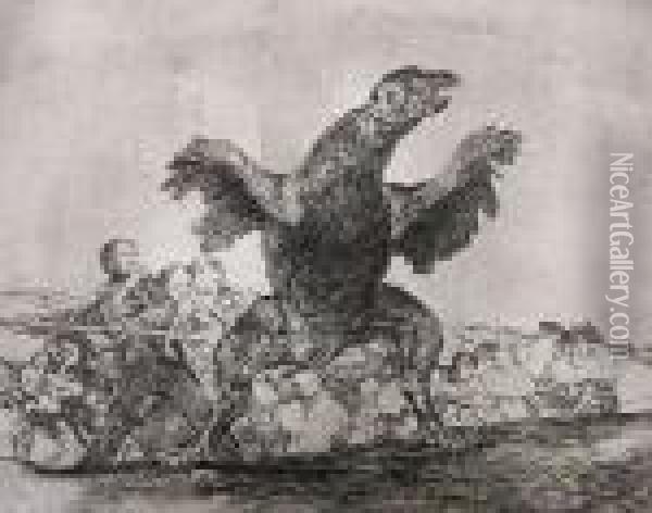 From Los Desastres De La Guerra Oil Painting - Francisco De Goya y Lucientes