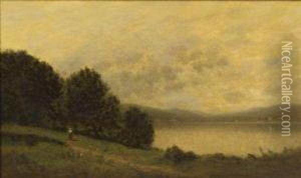 Mountain Lake Oil Painting - John Bunyan Bristol