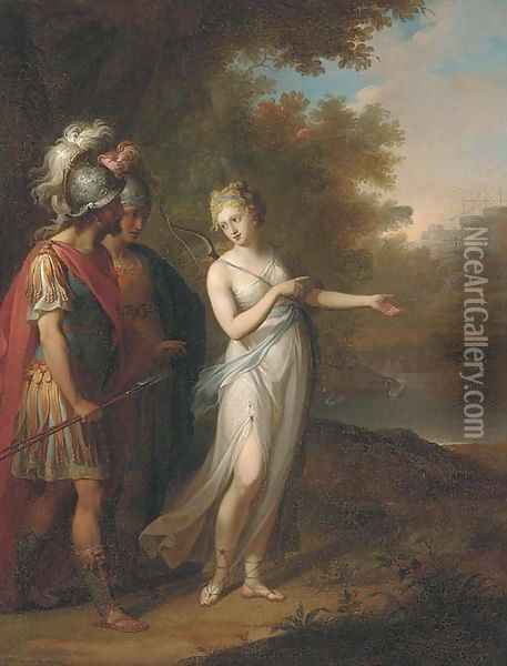 Venus appearing to Aeneas Oil Painting - Angelica Kauffmann