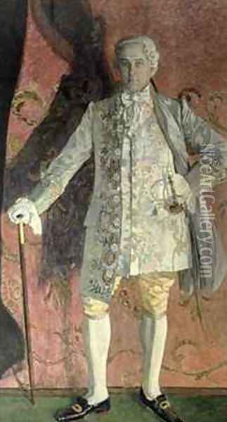 Portrait of Dmitry Smirnov as Chevalier des Grieux in Jules Massenets 1842-1912 opera Manon Oil Painting - Aleksandr Jakovlevic Golovin