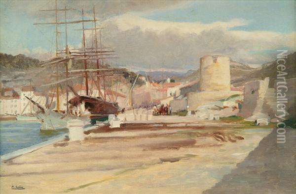 Frenchharbour Oil Painting - Paul Jean Marie Sain