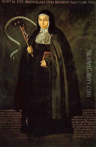 Mother Jeronima de la Fuente 1620 2 Oil Painting - Diego Rodriguez de Silva y Velazquez