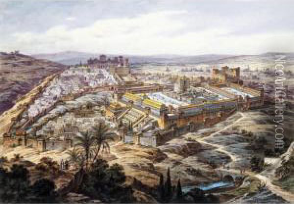 Jerusalem Oil Painting - Friedrich Perlberg
