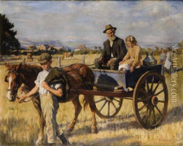 The Short Cut Across The Fields Oil Painting - Stanhope Forbes
