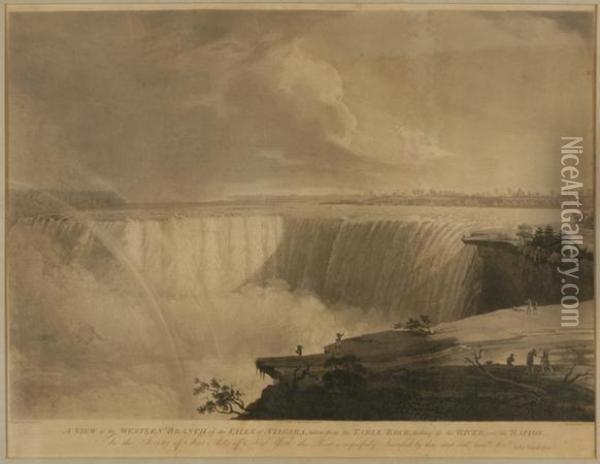 A Distant View Of The Falls Of Niagara Oil Painting - John Vanderlyn
