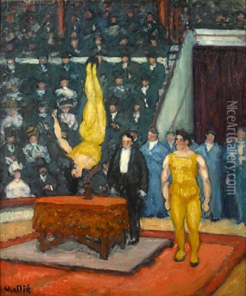 L'equilibriste Du Cirque Medrano Oil Painting - Jean-Laurent Challie