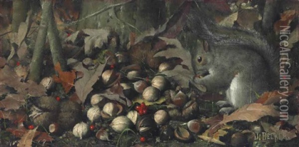 A Great Feast Oil Painting - Joseph Decker