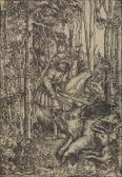 The Saxon Prince On A Boar Hunt Oil Painting - Lucas The Elder Cranach