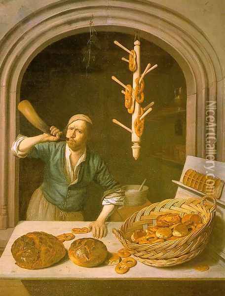 The Baker 1681 Oil Painting - Job Adriaensz. Berckheyde