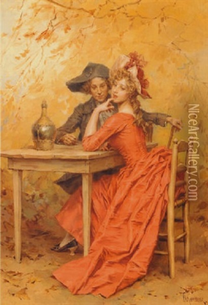Flirtation Oil Painting - Frederik Hendrik Kaemmerer