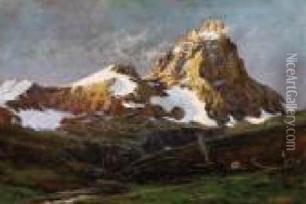 Il Monte Cervino Oil Painting - Leonardo Roda