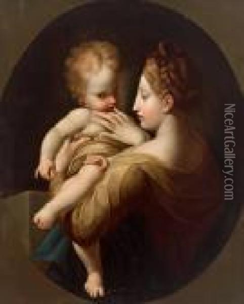 Madonna Con Il Bambino Oil Painting - Girolamo Francesco Maria Mazzola (Parmigianino)