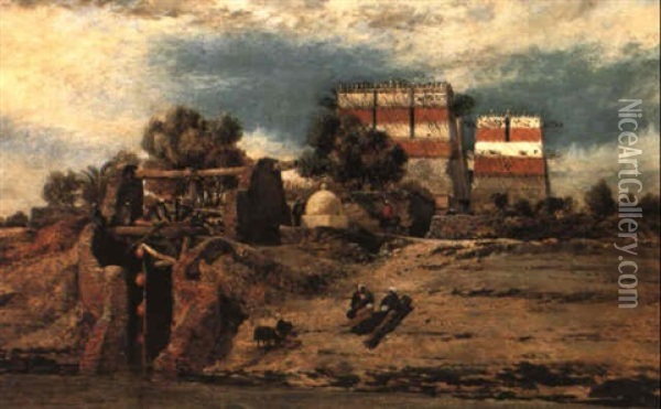 Pigeon Houses At Muteneh Oil Painting - Edward William Cooke