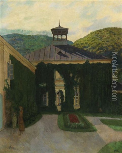 Schloss Vor Hugeliger Landschaft Oil Painting - Emil Orlik