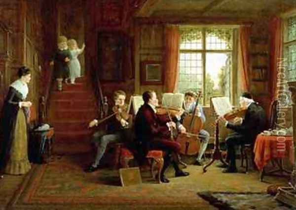 The Music Lesson Oil Painting - Frederick Daniel Hardy